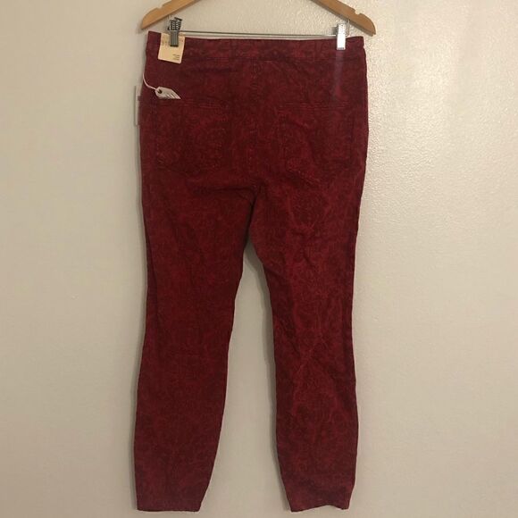 NWT ANTHROPOLOGIE Pilcro & The Letterpress High Rise Denim Flocked Leggings - Picture 5 of 16